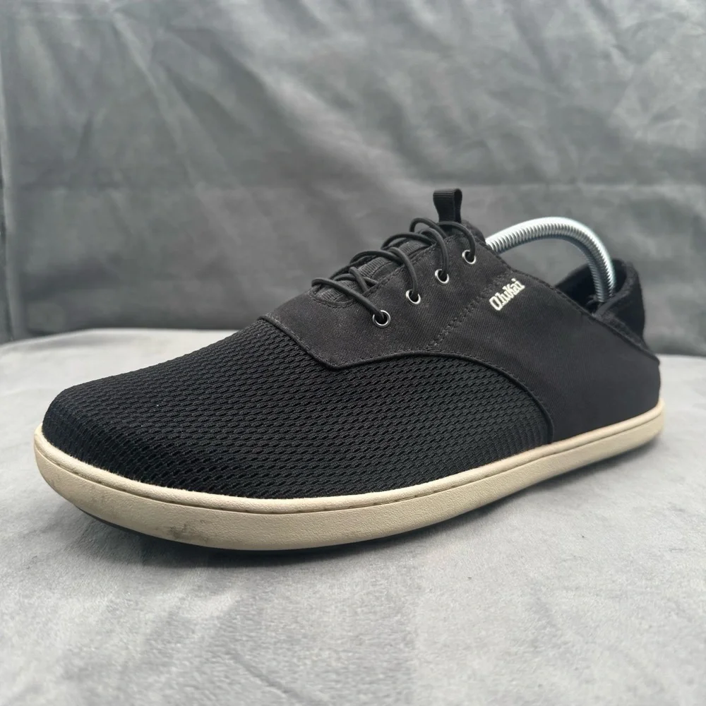OluKai Nohea Moku Mens Size 10 Black Lace Up‎ Boat Casual Shoes